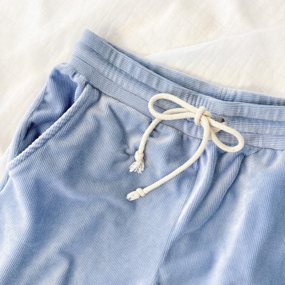 Altar'd State Ribbed Velour Joggers Sweatpants Light Baby Blue Loungewear Small - Picture 3 of 5